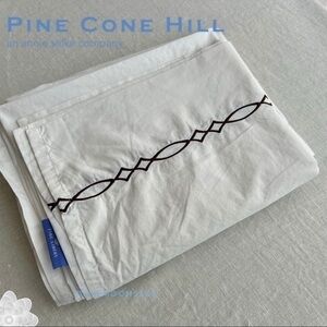 ANNIE SELKE PINE CONE HILL Fine Linens White Queen Flat Sheet